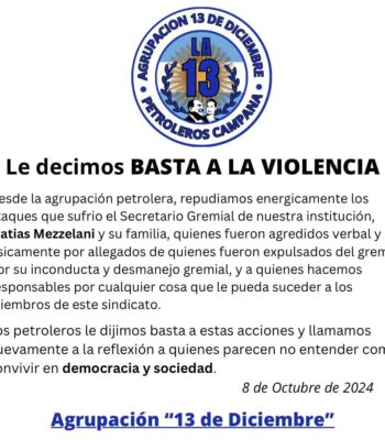 LW DECIMOS BASTA A LA VIOLENCIA