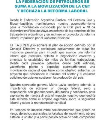 LA AGRUPACIÓN 13 DE DICIEMBRE ACOMPAÑA LA DECISIÓN DE NUESTRA FEDERACIÓN