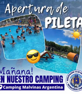 ¡Pileta abierta en el Camping Malvinas Argentinas!